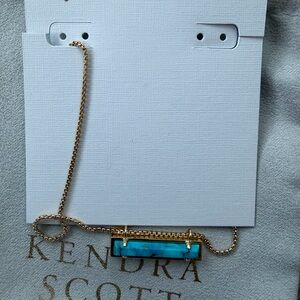 Kendra Scott Gold Necklace with Turquoise  bar Pendant